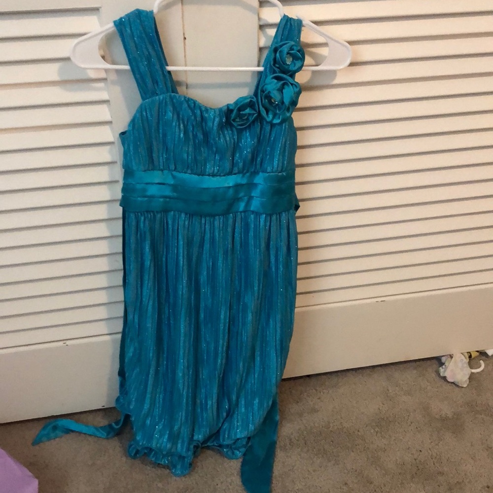Beautiful sparkly blue ruffle dress